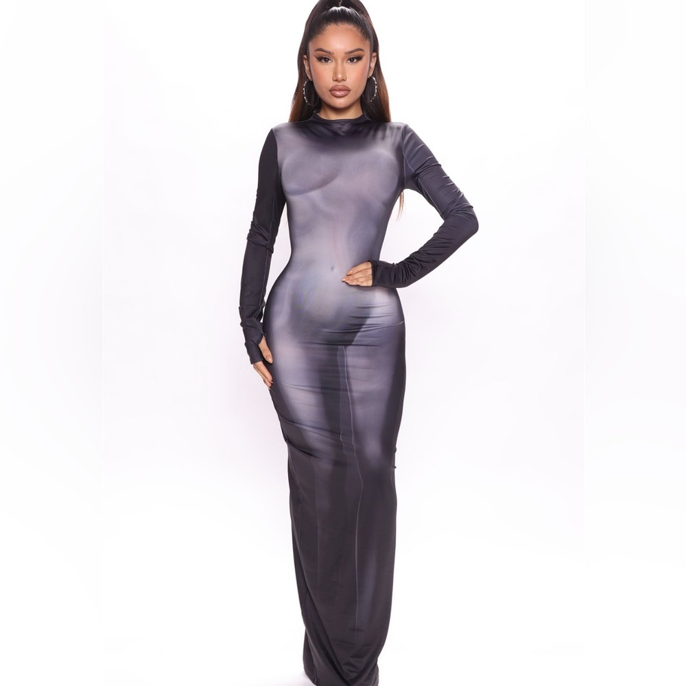 Fashion nova Made You Look Maxi Dress - Black/combo